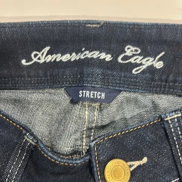 American Eagle Slim Boot Cut Blue Jean Feathering Low Rise Size 4 Regular L32 - Picture 5 of 10